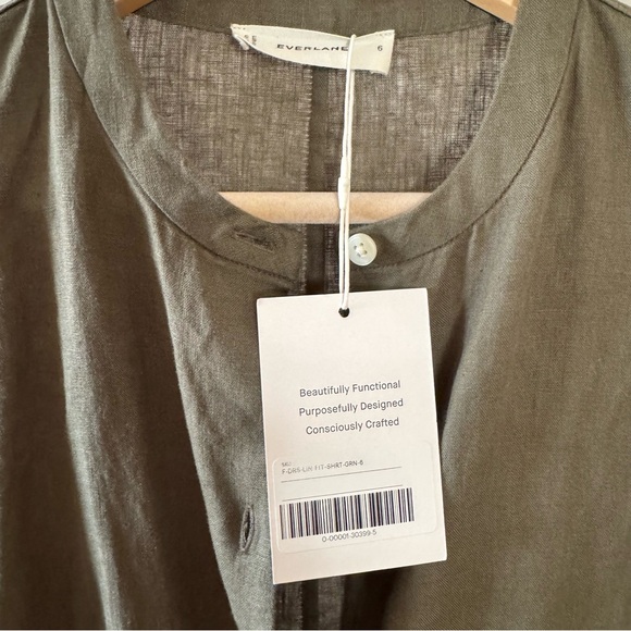 Everlane Frolic Linen Dress NWT - Olive - Size 6 - Picture 5 of 5